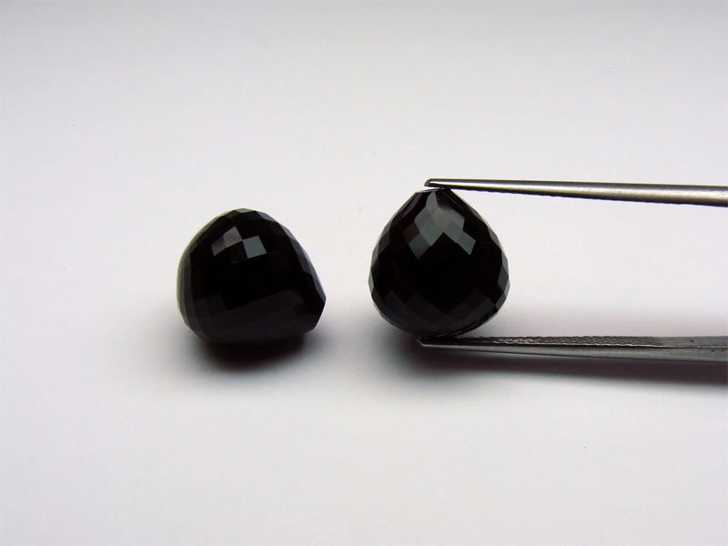Black Agate Onion Shape Tear Drops